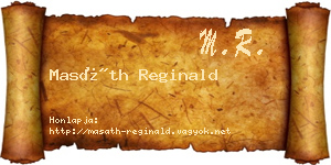 Masáth Reginald névjegykártya